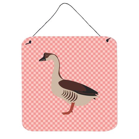 MICASA Chinese Goose Pink Check Wall or Door Hanging Prints6 x 6 in. MI228555